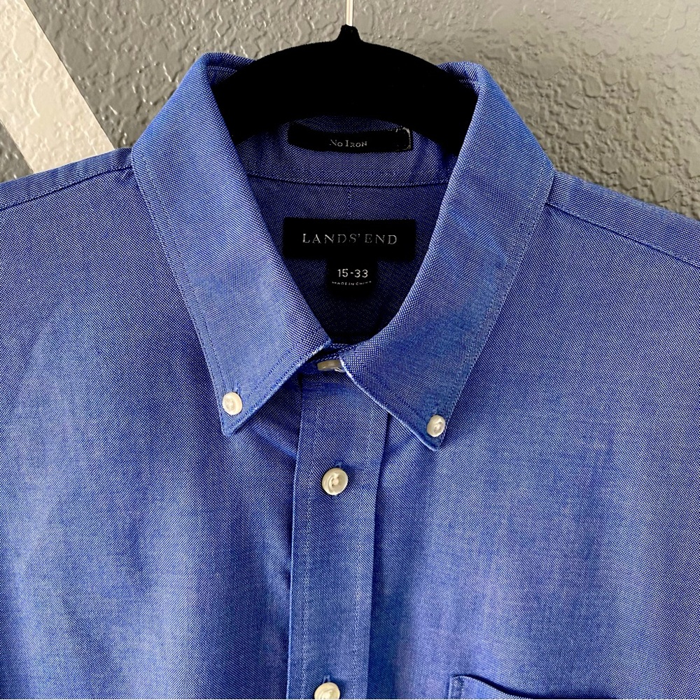 LANDS’ END No Iron Men’s Dress Shirt 15/33